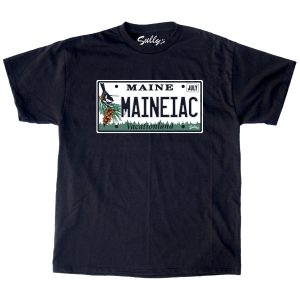 Maineiac – License Plate – T-Shirt