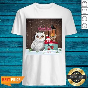 Nice Owl Nisse God Jul Merry Christmas Shirt