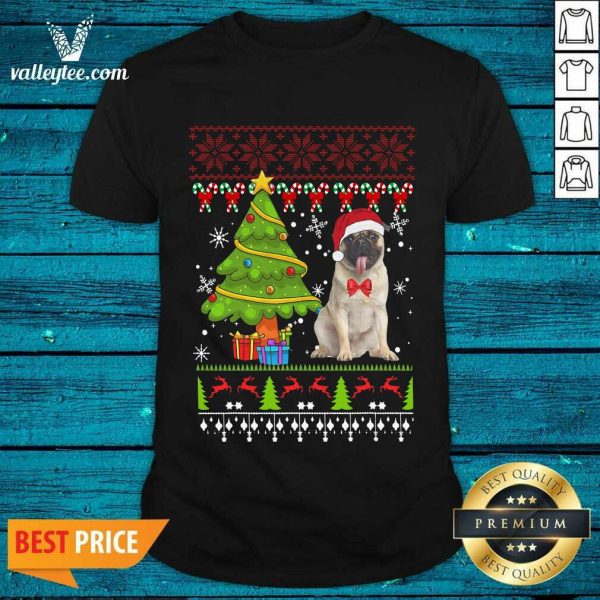 Premium Pug Santa Ugly Merry Christmas Tree Shirt