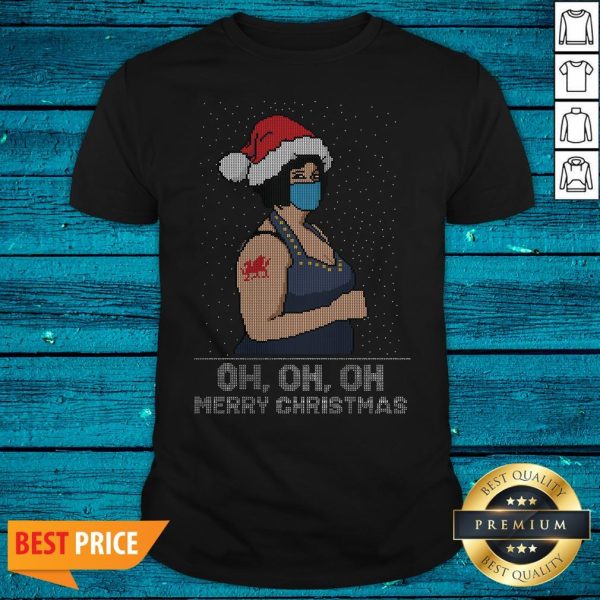 Pro Santa Nessa Jenkins Face Mask Oh Oh Oh Ugly Merry Christmas Sweater Shirt