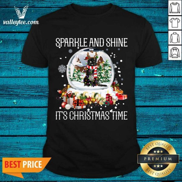 Sweet Cat Sparkle And Shine It’s Christmas Time Shirt