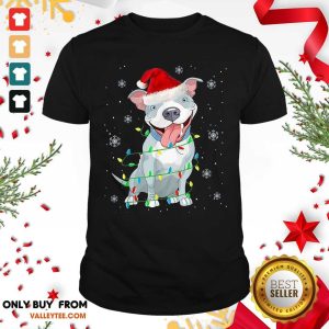 Sweet Pitbull Santa Light Merry Christmas Shirt