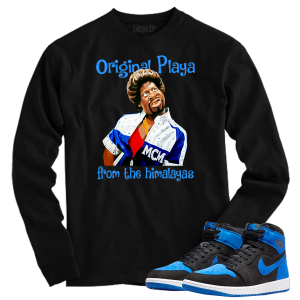 Jordan 1 Royal Suede Himalayas black long sleeve tee