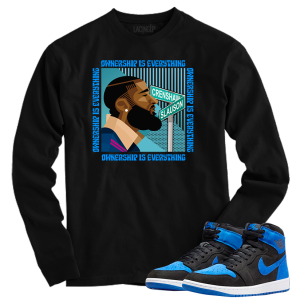 Jordan 1 Royal Suede Ownership black long sleeve tee