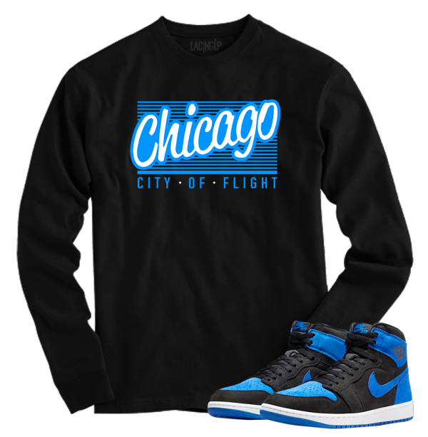 Jordan 1 Royal Suede chicago black long sleeve tee