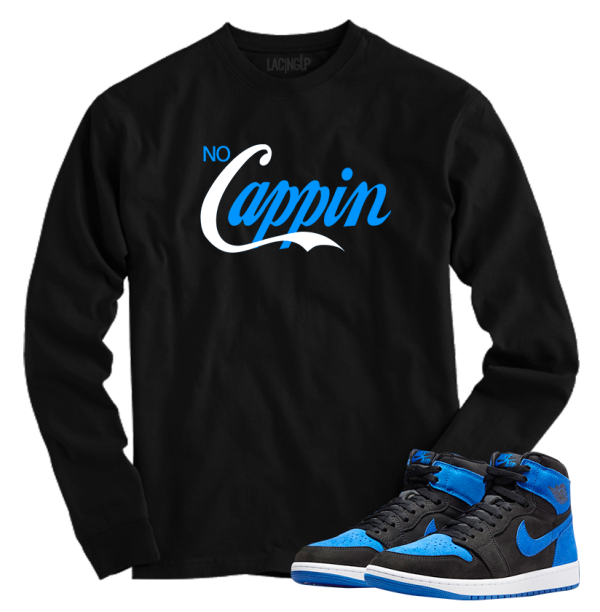 Jordan 1 Royal Suede no cappin black long sleeve tee