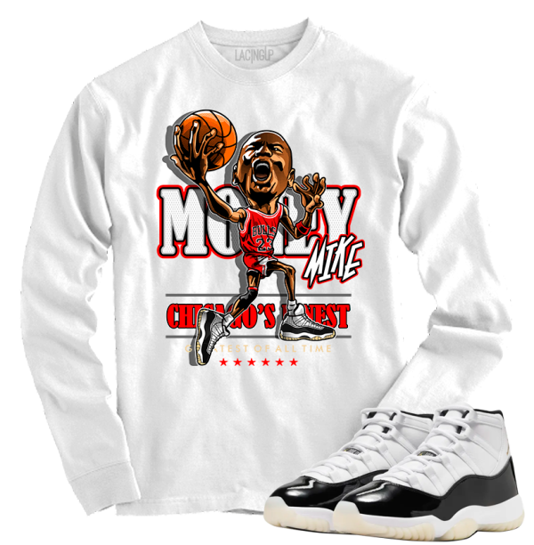 Jordan 11 Gratitude Money mike white long sleeve tee