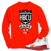 Jordan 12 Cherry HBCU red long sleeve tee