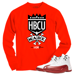 Jordan 12 Cherry HBCU red long sleeve tee