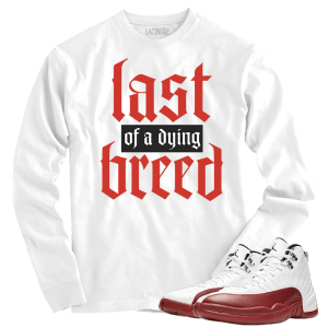 Jordan 12 Cherry breed white long sleeve tee