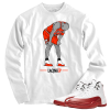 Jordan 12 Cherry flu game white long sleeve tee