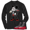 Jordan 12 Flu Game Mickey Mask black long sleeve t-shirt