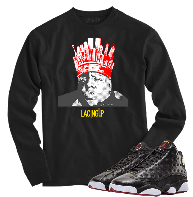 Jordan 13 playoffs N.Y.C Big black long sleeve tee Jordan 13 playoffs N.Y.C Big black long sleeve tee