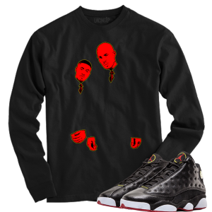 Jordan 13 playoffs belly black long sleeve tee