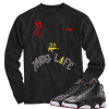 Jordan 13 playoffs thug life black long sleeve tee
