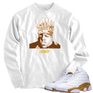 Jordan 13 wheat Big white long sleeve tee