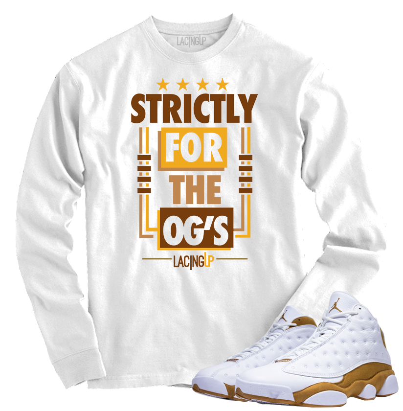 Jordan 13 wheat OG white long sleeve tee Jordan 13 wheat OG white long sleeve tee