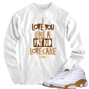 Jordan 13 wheat fat kid white long sleeve tee