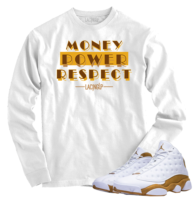 Jordan 13 wheat mpr white long sleeve tee Jordan 13 wheat mpr white long sleeve tee