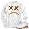 Jordan 13 wheat sad face white long sleeve tee