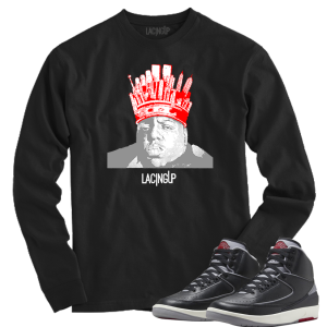 Jordan 2 Black cement king black long sleeve tee