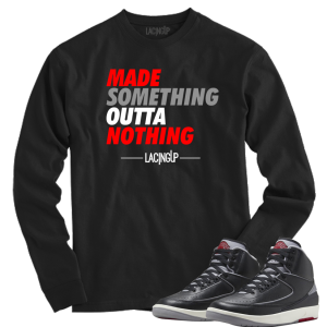 Jordan 2 black cement nothing black long sleeve tee