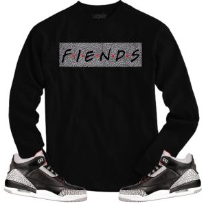 Jordan 3 Black Cement fiends black long sleeve tee