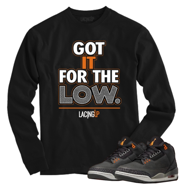 Jordan 3 Fear for the low black long sleeve tee