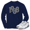 Jordan 3 white navy cement 1988 navy longsleeve tee