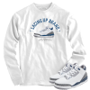 Jordan 3 white navy cement Lacing Up Brand white long sleeve tee
