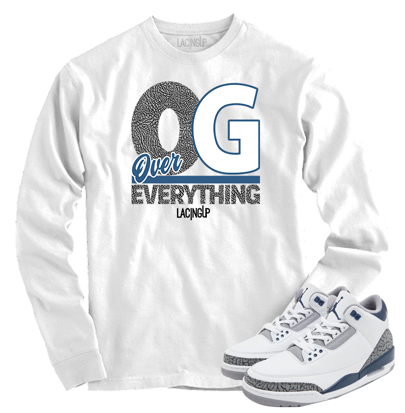 Jordan 3 white navy cement Og over everything white long sleeve tee Jordan 3 white navy cement Og over everything white long sleeve tee