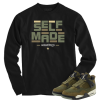 Jordan 4 Olive Craft self made black long sleeve tee
