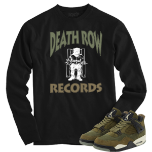 Jordan 4 Olive craft Death row black long sleeve tee