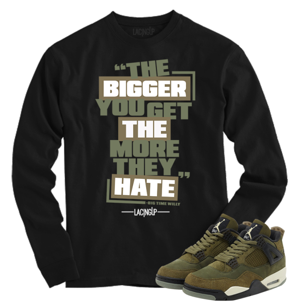 Jordan 4 Olive craft hate black long sleeve tee