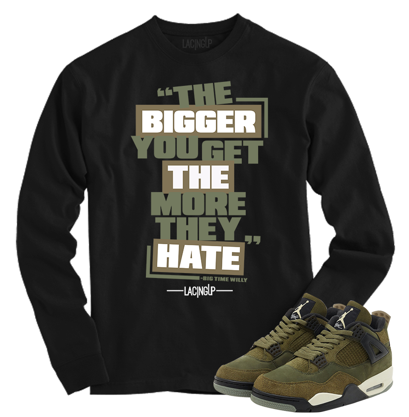 Jordan 4 Olive craft hate black long sleeve tee Jordan 4 Olive craft hate black long sleeve tee