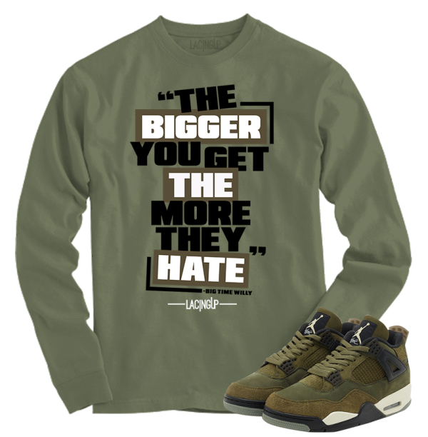 Jordan 4 Olive craft hate olive long sleeve tee