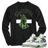 Jordan 4 Seafoam Oil Green grateful black long sleeve t-shirt