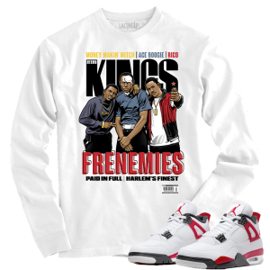 Jordan 4 red cement frenemies white long Sleeve tee