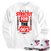 Jordan 4 red cement ogs white long sleeve tee