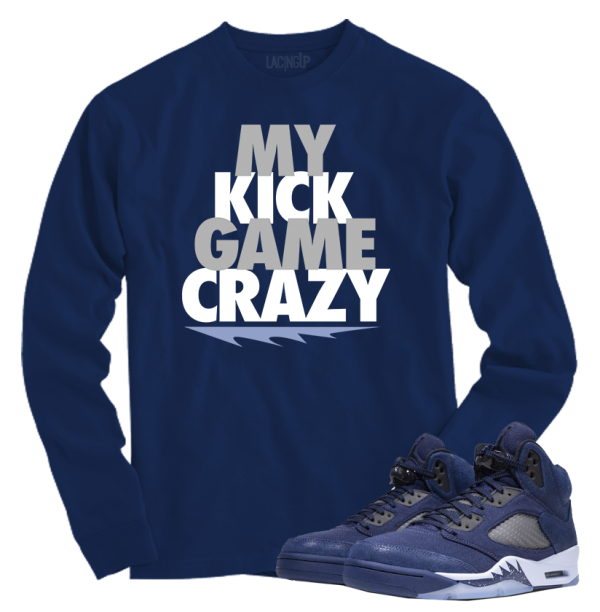 Jordan 5 Midnight Navy crazy navy blue long sleeve tee
