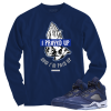 Jordan 5 Midnight Navy prayed up navy blue long sleeve tee