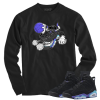 Jordan 6 Aqua blowing smoke black long sleeve tee