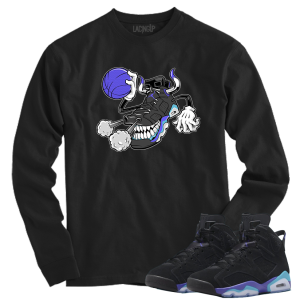 Jordan 6 Aqua blowing smoke black long sleeve tee