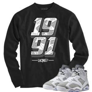 Jordan 6 Cool Grey 1991 black long sleeve tee