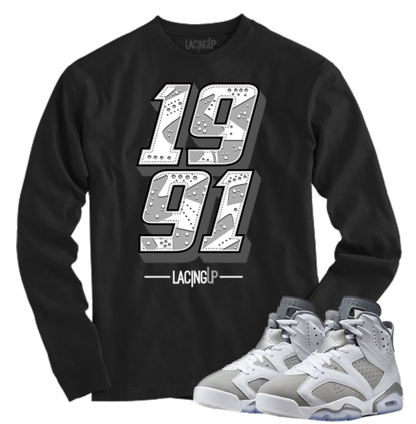 Jordan 6 Cool Grey 1991 black long sleeve tee