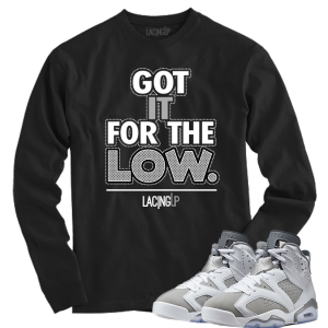 Jordan 6 Cool Grey for the low black long sleeve tee
