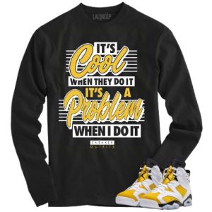 Jordan 6 Yellow Ochre problem black long sleeve tee