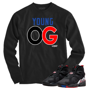 Jordan 8 playoffs Young Og black long sleeve tee