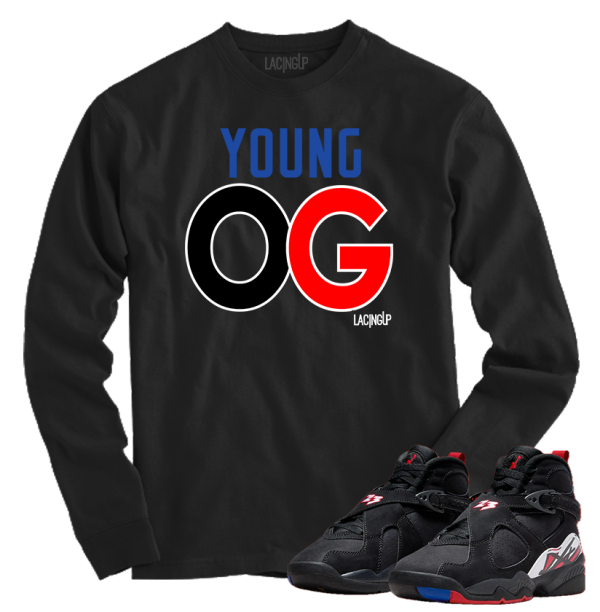Jordan 8 playoffs Young Og black long sleeve tee