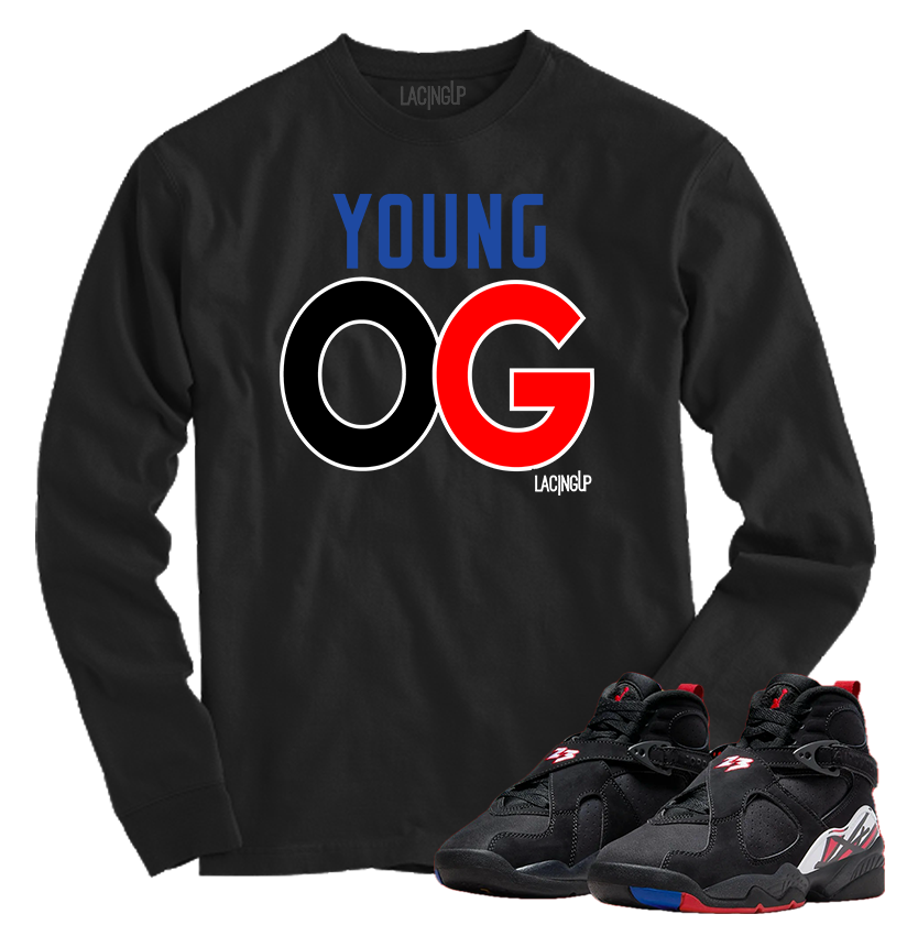 Jordan 8 playoffs Young Og black long sleeve tee Jordan 8 playoffs Young Og black long sleeve tee